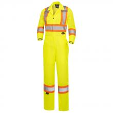 Pioneer V1071161-L - Women's Hi-Viz Traffic Safety Coveralls - Hi-Viz Yellow/Green - L