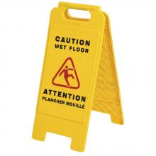 Pioneer V6300160-O/S - Bilingual Janitorial Floor Sign - CAUTION WET FLOOR