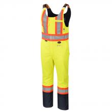 Pioneer V2590260-L - Hi-Viz Yellow "The Defender" FR/ARC/Antistatic 300D Oxford Trilaminate Safety Rainwear Bib P