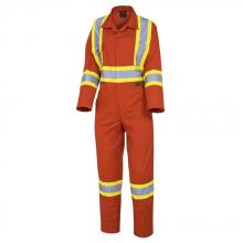 Pioneer V2020450-M - Orange Women's Safety Polyester/Cotton Coverall - M