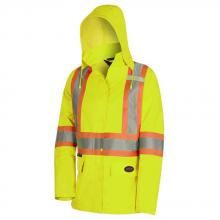 Pioneer V1081560-XL - Women's Hi-Viz Yellow Waterproof 300D Polyester/PU Jacket - XL