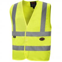 Pioneer V1031060-M - Hi-Viz Polyester Tricot Safety Vest with 2" Tape - Hi-Viz Yellow - M