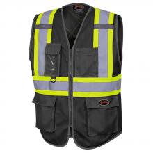 Pioneer V1023870-S - Hi-Viz Zip-Front Safety Vest - Black - S