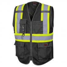 Pioneer V1023870-XS - Hi-Viz Zip-Front Safety Vest - Black - XS