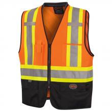 Pioneer V1024950-4/5XL - Zip-Front Bi-Colour Safety Vest - Hi-Viz Orange - 4XL/5XL