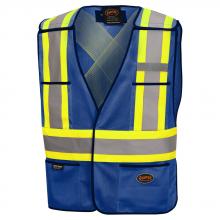 Pioneer V1020780-O/S - Hi-Viz Safety Tear-Away Vest - Poly Mesh - Royal Blue - O/S