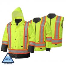 Pioneer V1120161-XXS - Hi-Viz Yellow/Green 100% Waterproof 7-in-1 Parka - XXS