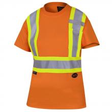 Pioneer V1051850-L - Hi-Viz Orange Women's Birdseye Safety T-Shirt - L