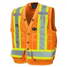 Pioneer V1010150-6XL - Hi-Viz Surveyor's Safety Vest - Hi-Viz Orange - 6XL