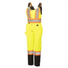 Pioneer V1121661-L - Women's Hi-Viz 100% Waterproof Overalls - Hi-Viz Yellow - L