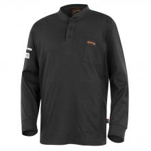 Pioneer V2580270-L - 100% Cotton FR Interlock 7 oz. Henley Shirt - Black - L
