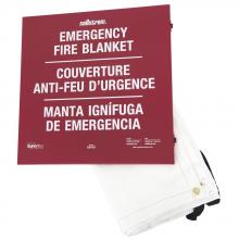 Sellstrom S97457 - Uncoated Fibreglass 18oz High-Temperature Emergency Fire Blanket with Red Metal Cabinet