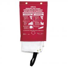 Sellstrom S97450 - Uncoated Fibreglass 18oz High-Temperature Emergency Fire Blanket with Red Vinyl Hanging Pouch